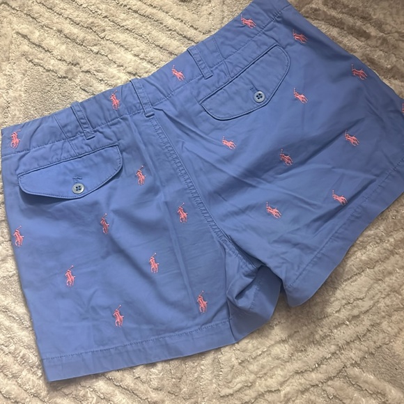 RALPH LAUREN SPORT Size 6 Women’s Shorts with Pockets Pink and Blue - Picture 4 of 5
